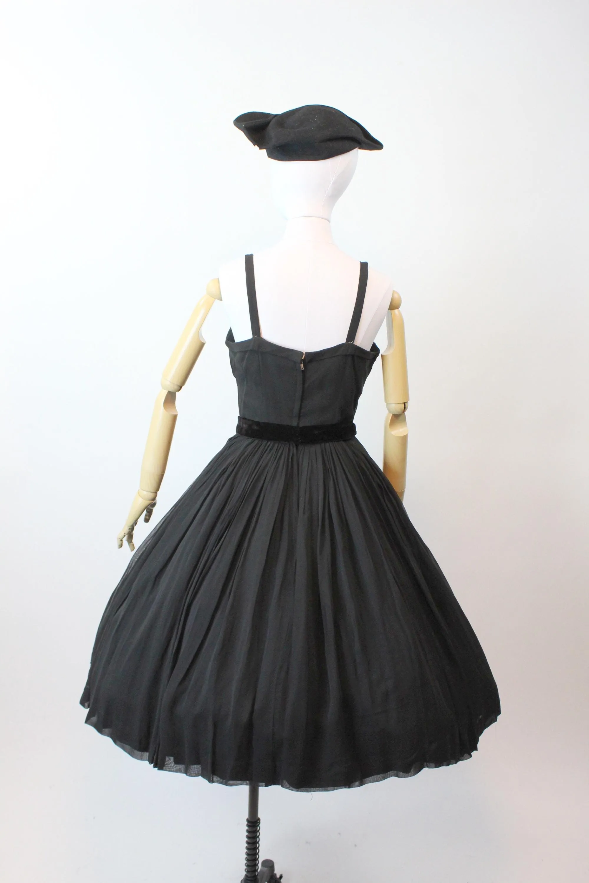 1950s 1959 documented SUZY PERETTE chiffon dress small | new fall winter