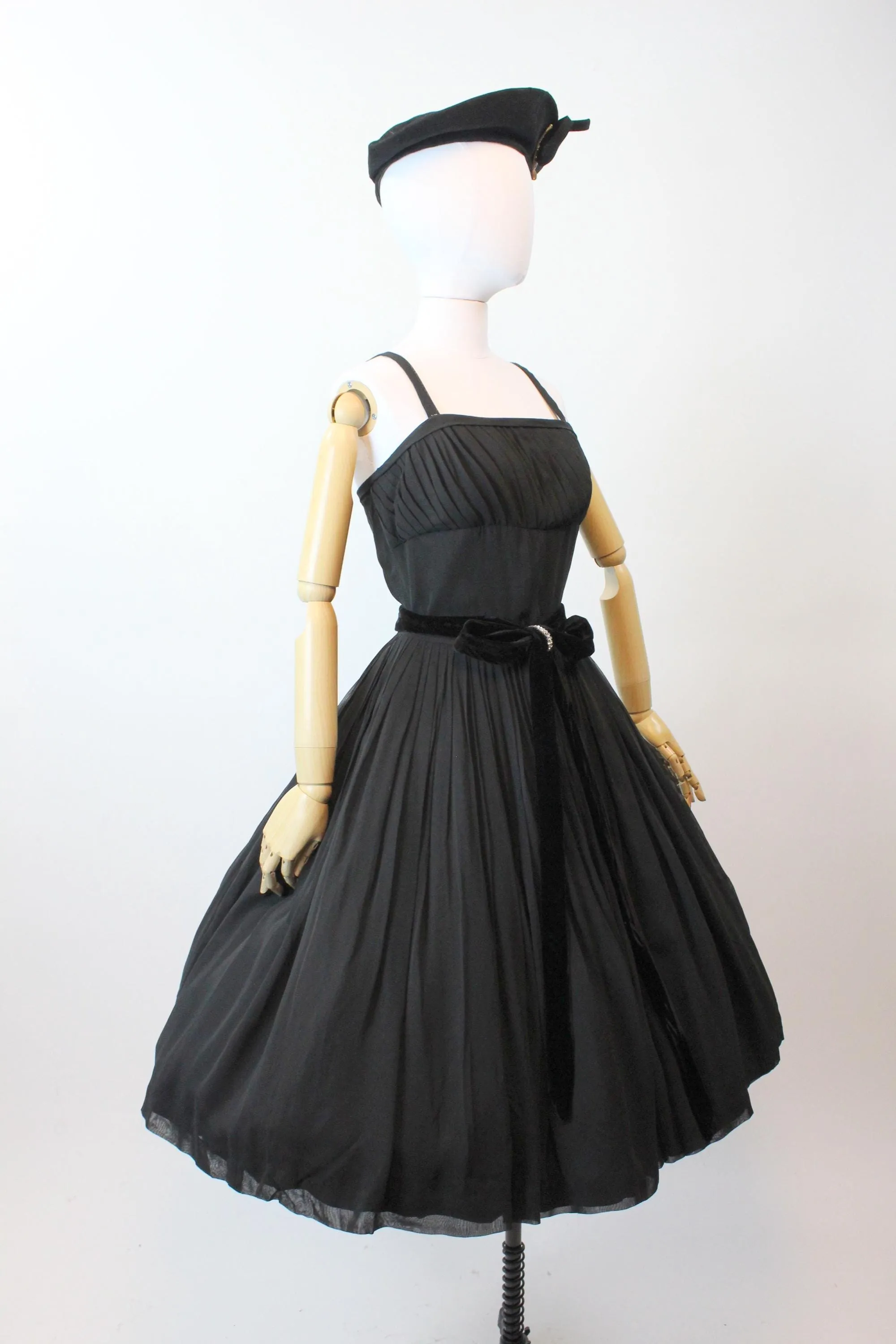 1950s 1959 documented SUZY PERETTE chiffon dress small | new fall winter