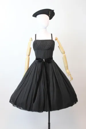 1950s 1959 documented SUZY PERETTE chiffon dress small | new fall winter