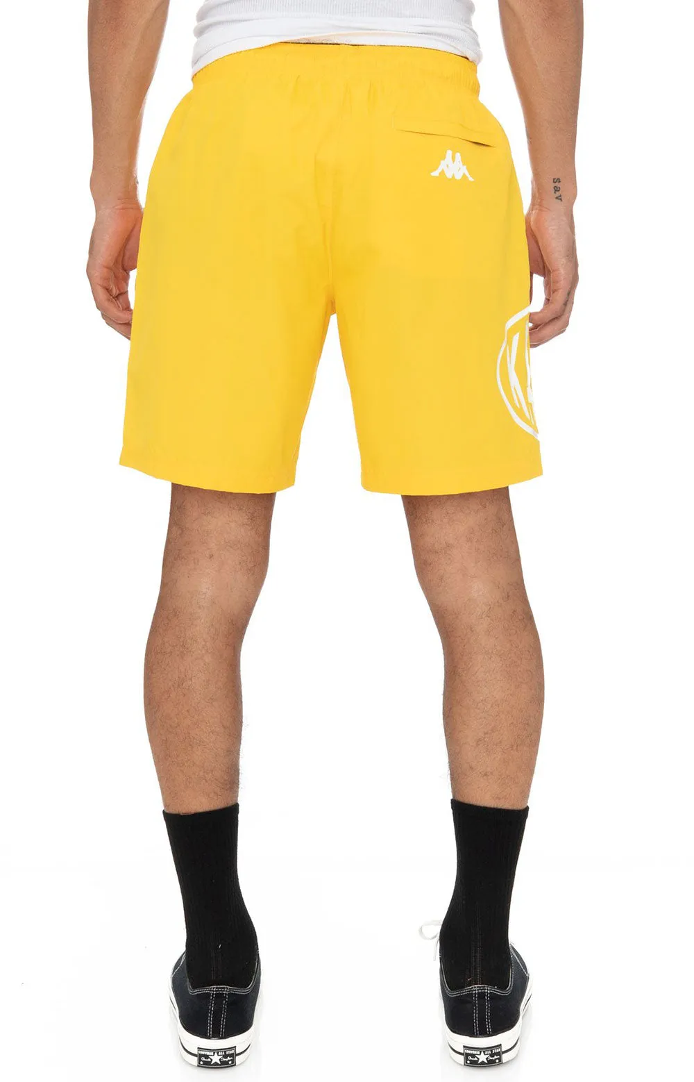 Authentic Pop Emay Shorts - Dark Yellow/White