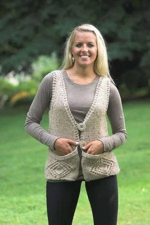 Baby Alpaca Grande Tweed Woman's Vest with Pockets *Pattern*