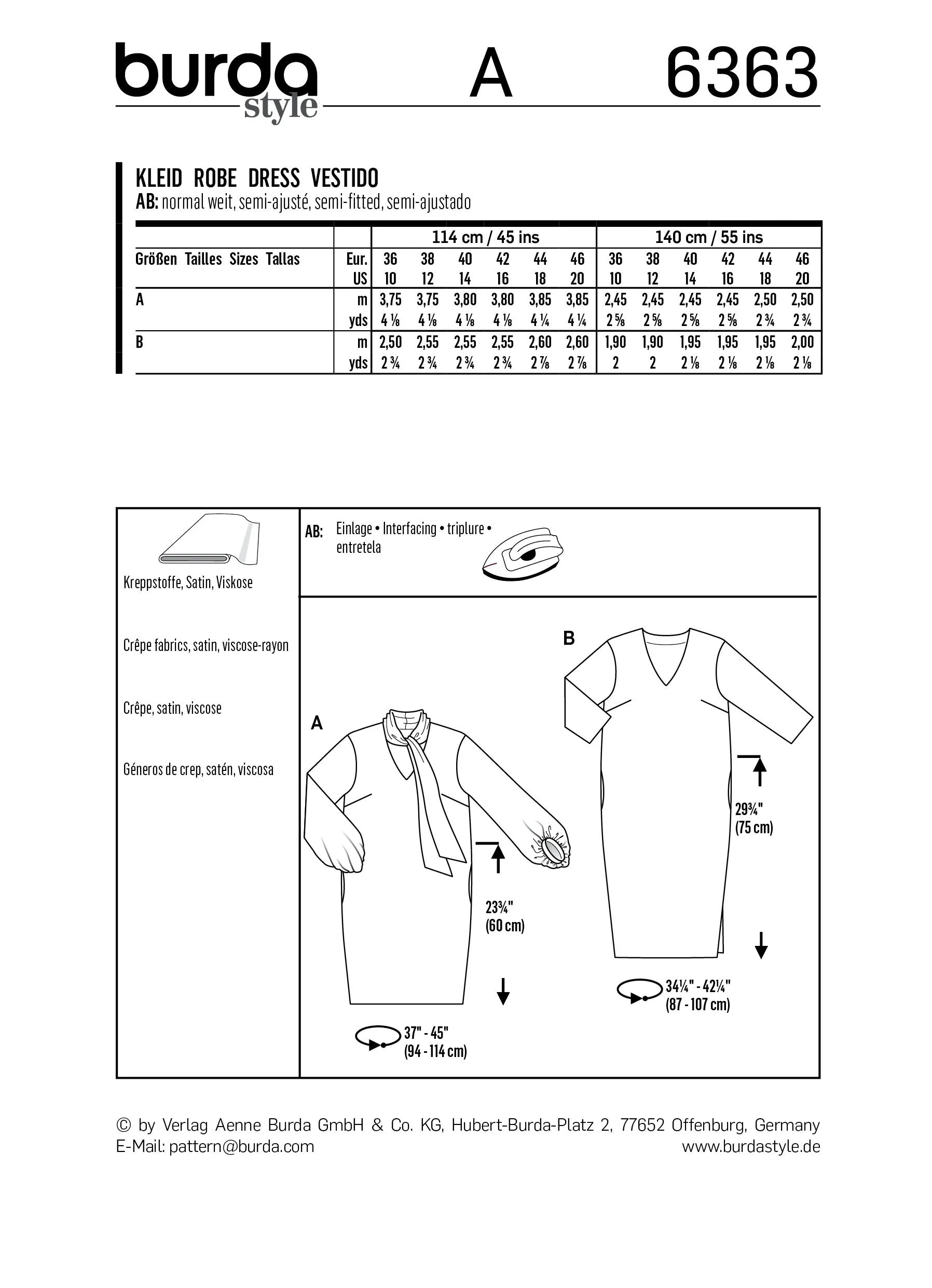 BD6363 Women's Dress pattern