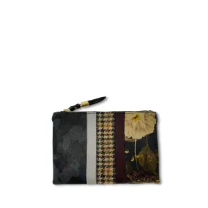 Black Peony, Camo & Harris Tweed - Small Pouch