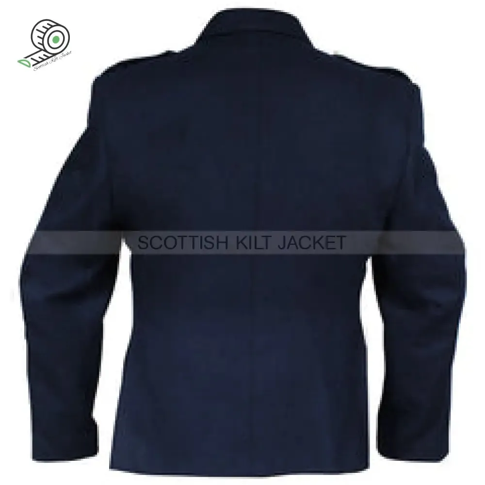 Blue Tweed Wool Fabric Argyll Jacket with Five Button