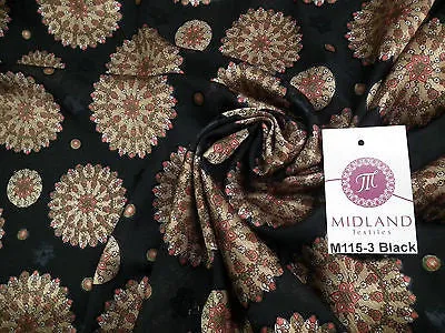 Burnout Satin Chiffon Mandalas Printed Dress Fabric 58" M115 Mtex