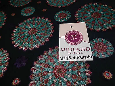 Burnout Satin Chiffon Mandalas Printed Dress Fabric 58" M115 Mtex