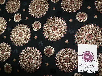 Burnout Satin Chiffon Mandalas Printed Dress Fabric 58" M115 Mtex