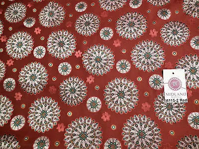 Burnout Satin Chiffon Mandalas Printed Dress Fabric 58" M115 Mtex