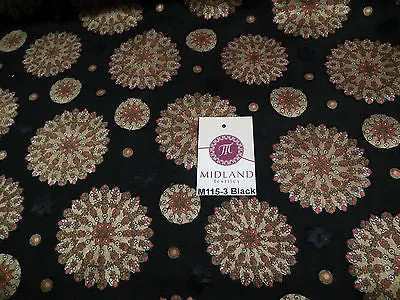 Burnout Satin Chiffon Mandalas Printed Dress Fabric 58" M115 Mtex