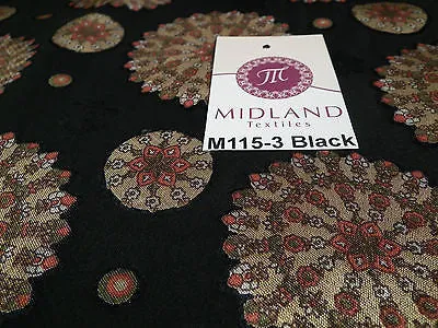 Burnout Satin Chiffon Mandalas Printed Dress Fabric 58" M115 Mtex