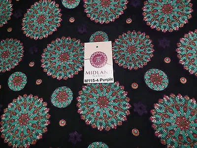 Burnout Satin Chiffon Mandalas Printed Dress Fabric 58" M115 Mtex