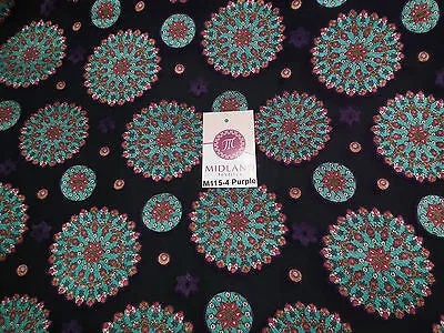 Burnout Satin Chiffon Mandalas Printed Dress Fabric 58" M115 Mtex