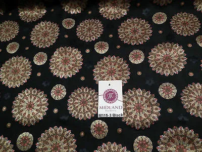 Burnout Satin Chiffon Mandalas Printed Dress Fabric 58" M115 Mtex