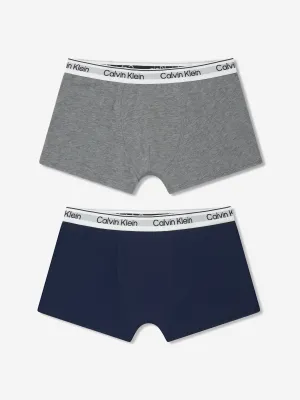 Calvin Klein Boys 2 Pack Trunks Set in Grey