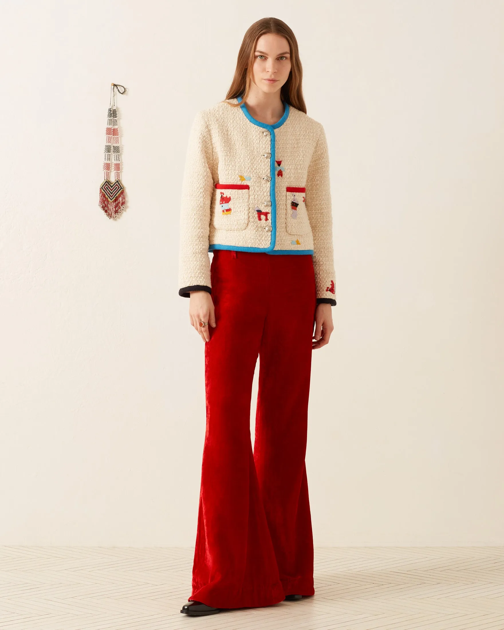 Charlie Cherry Velvet Pant