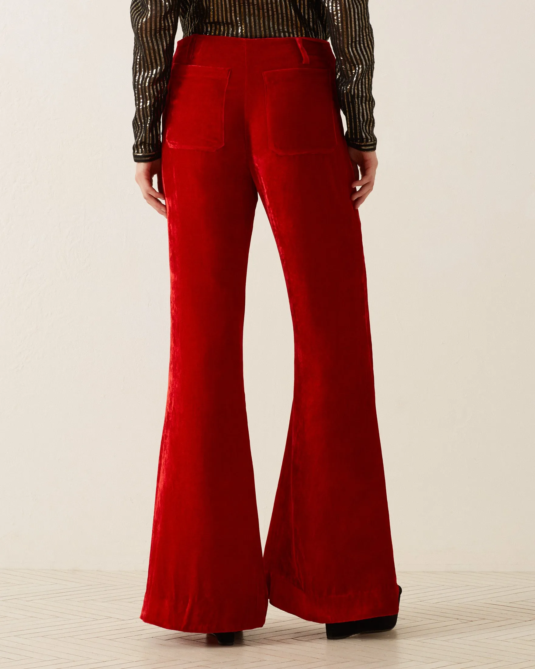 Charlie Cherry Velvet Pant