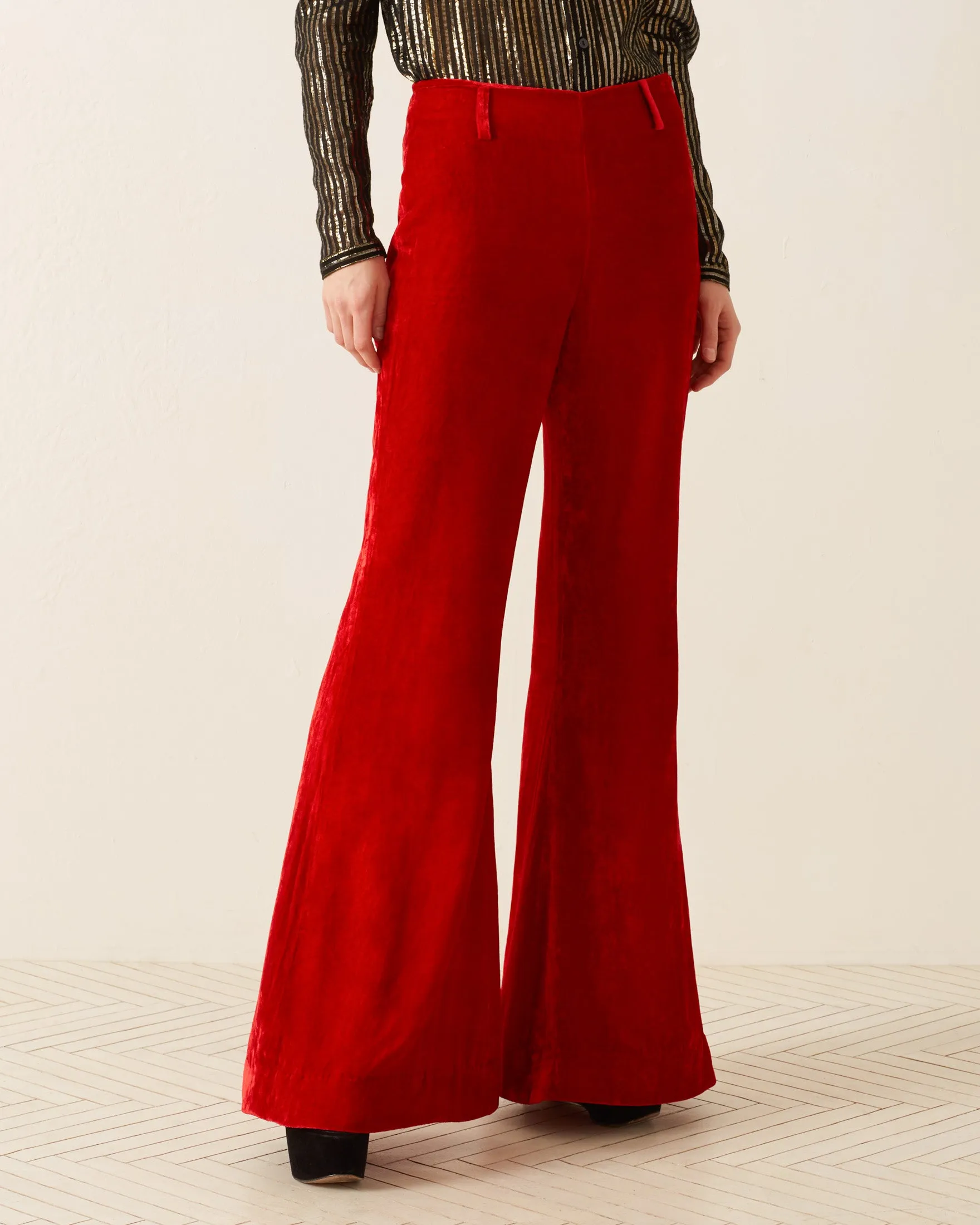 Charlie Cherry Velvet Pant