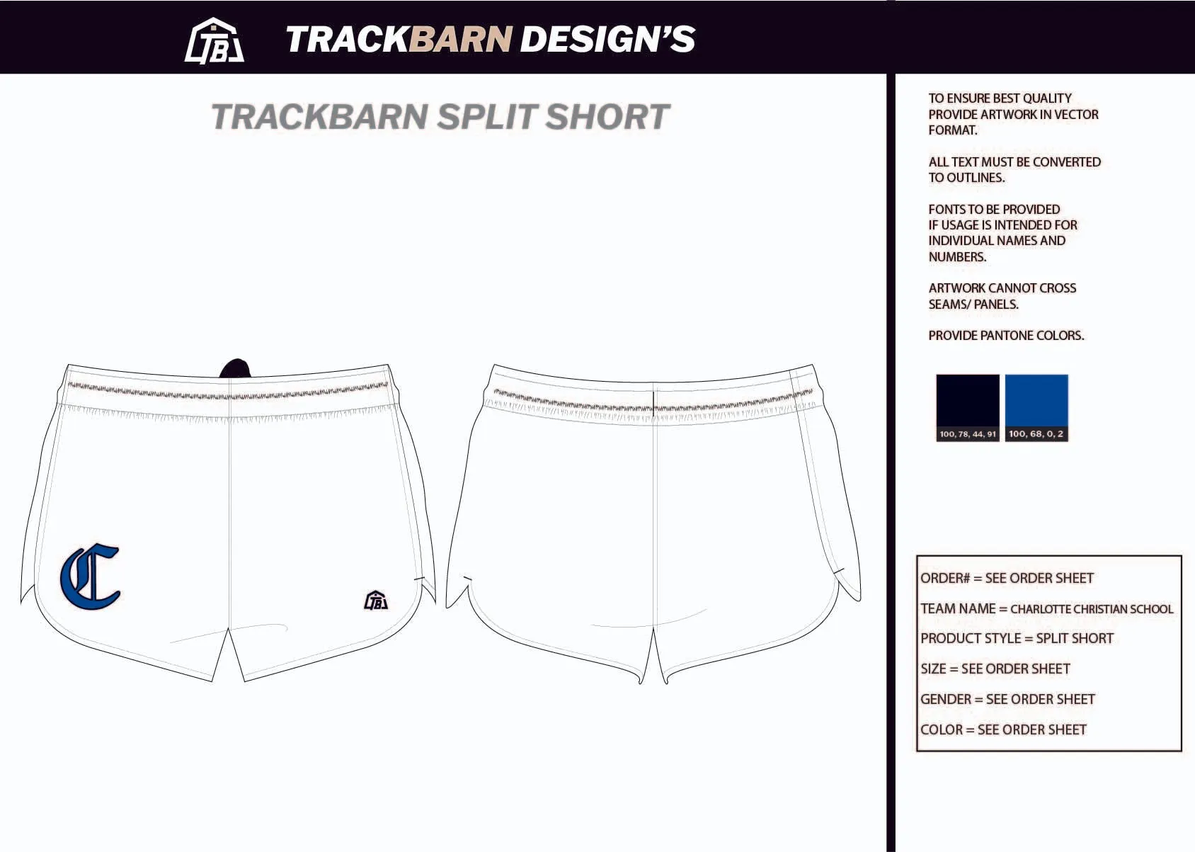 Charlotte-Christian-School Mens Split Track Short