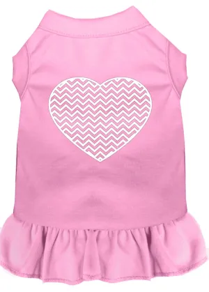 Chevron Heart Screen Print Dress Light Pink Med (12)