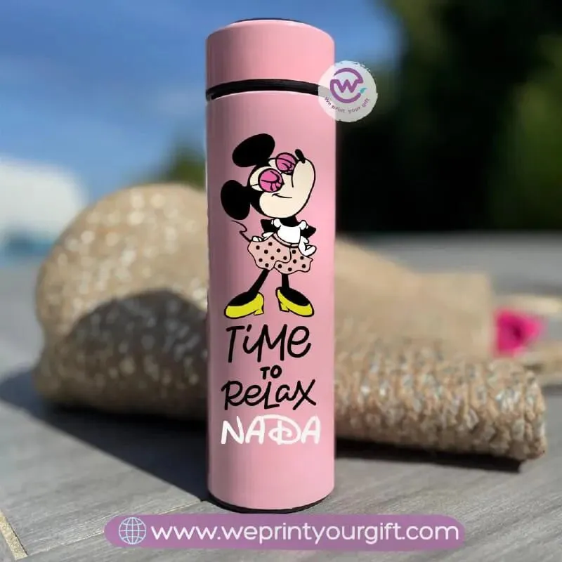 Digital Thermal Thermos-pink-Minnie mouse