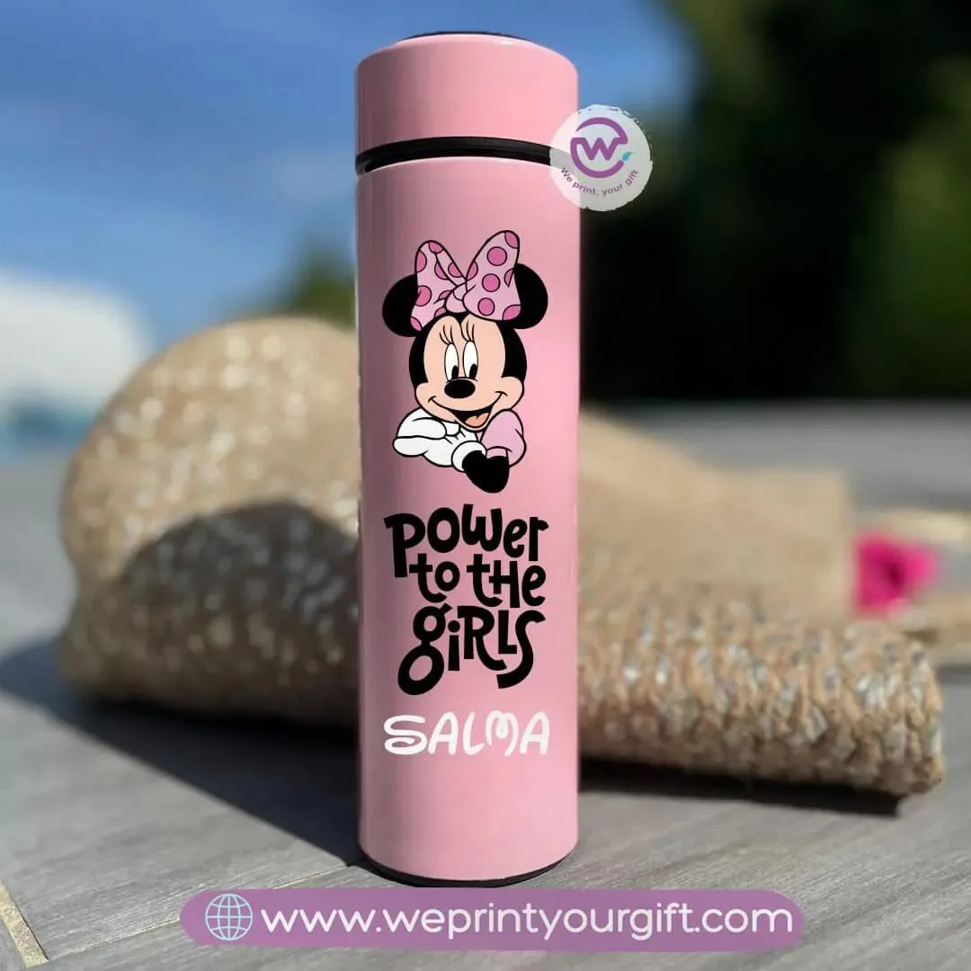 Digital Thermal Thermos-pink-Minnie mouse