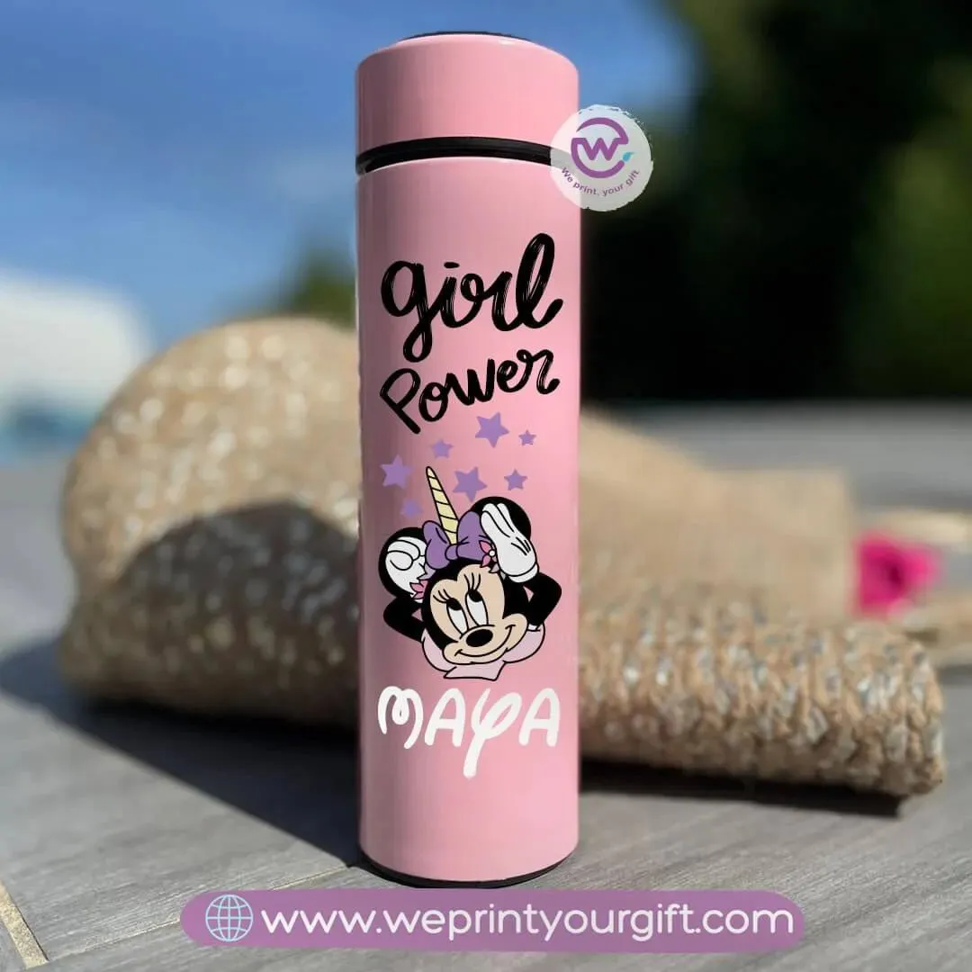 Digital Thermal Thermos-pink-Minnie mouse