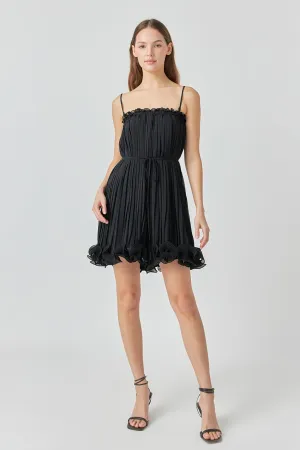 Endless Rose - Pleated Chiffon Ruffle Mini Dress