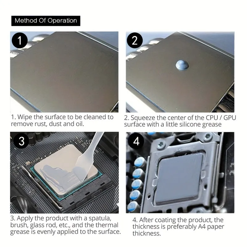 Ensure Optimal Cooling with 1g Grey Silver Thermal Grease Paste for CPU Cooler Heatsink