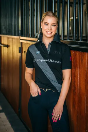 Equestrian Collection - Sash Fitted Polo - EE01-17 Black