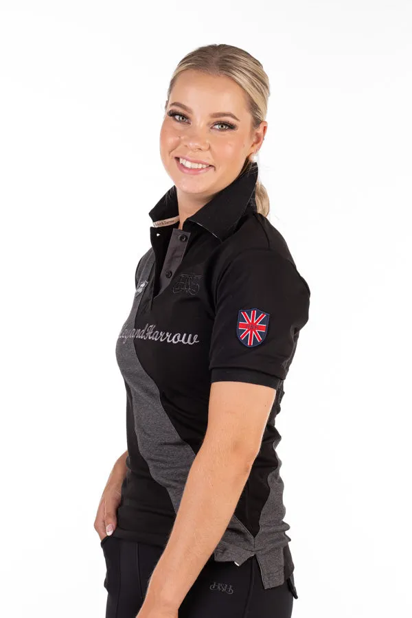 Equestrian Collection - Sash Fitted Polo - EE01-17 Black