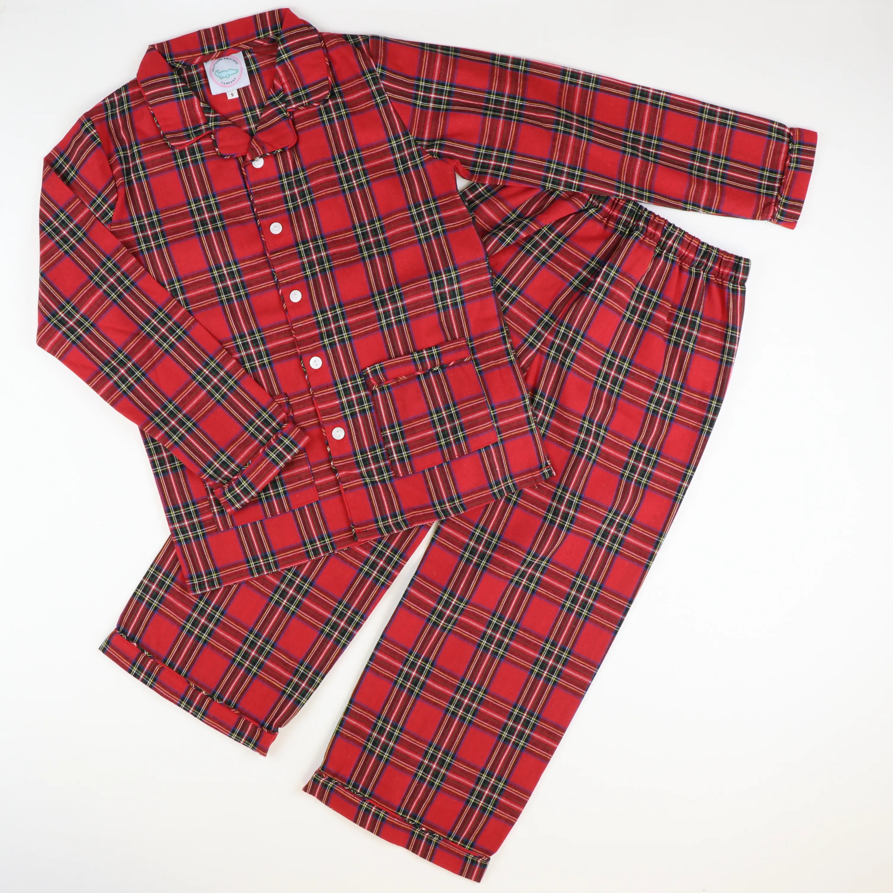 Flannel Loungewear Set - Classic Christmas Plaid