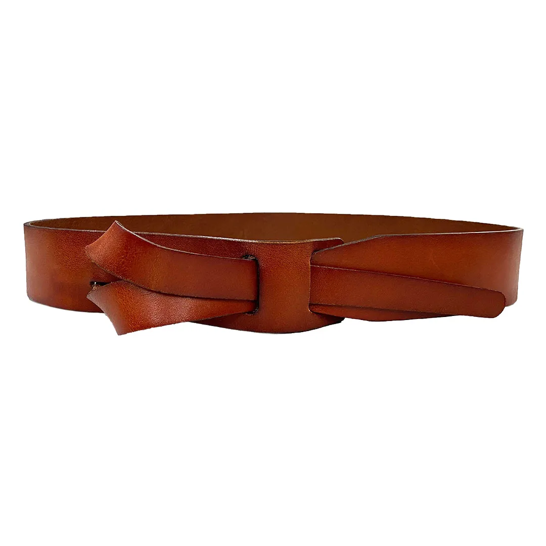 FRESHWATER - Brown Genuine Leather Knot Waist belt