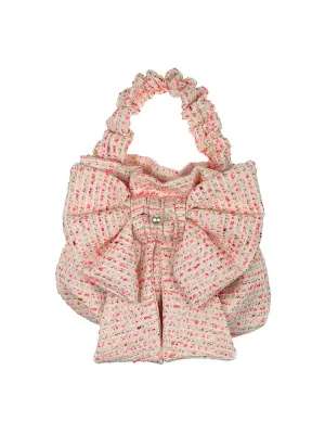 Girl's Pearl-embellished tweed mini bag-AUBREE Fuchsia