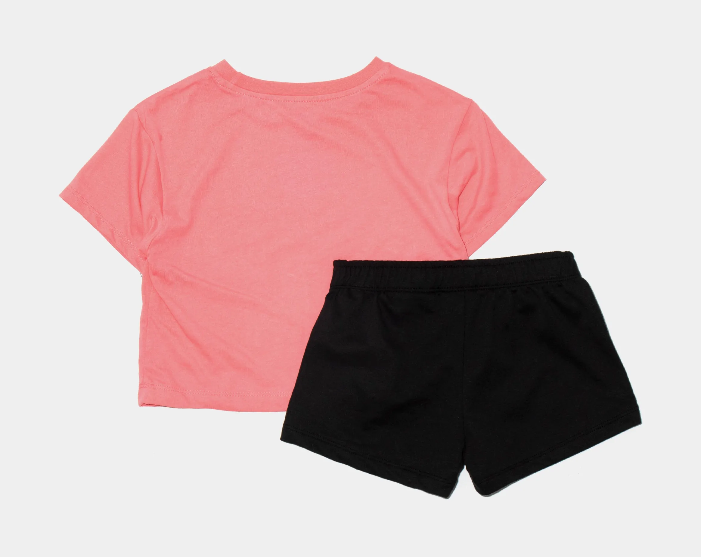 Glow Time Boxy Tee and Shorts Set Preschool Set (Black/Pink)