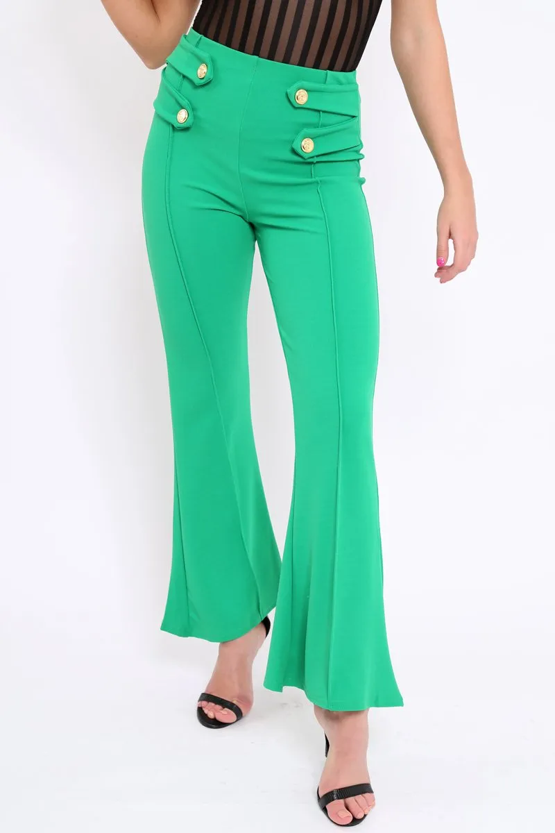 Green Kick Flare Pants - Rita