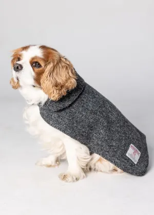 Harris Tweed Dog Coat - Grey Herringbone