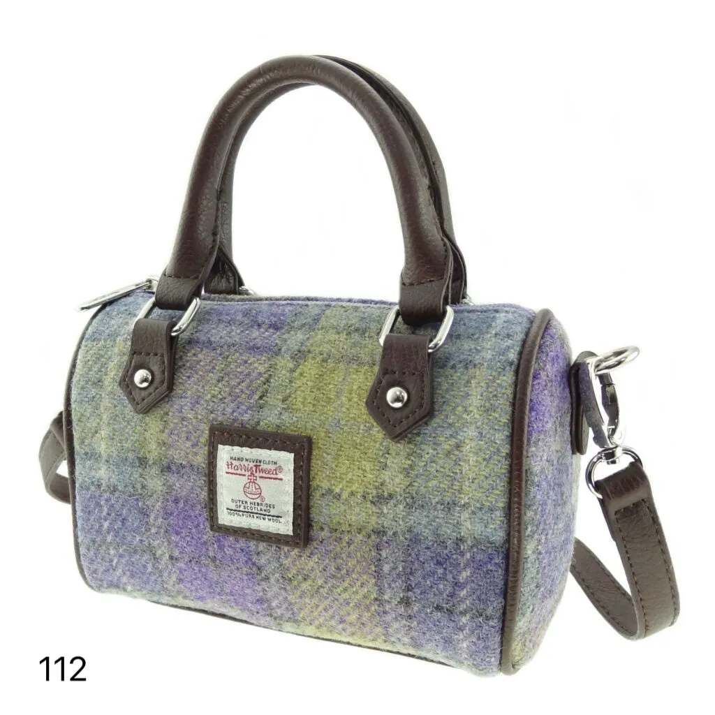 Harris Tweed Kilbride Mini Bowling Handbag with Shoulder Strap (12 Variants)