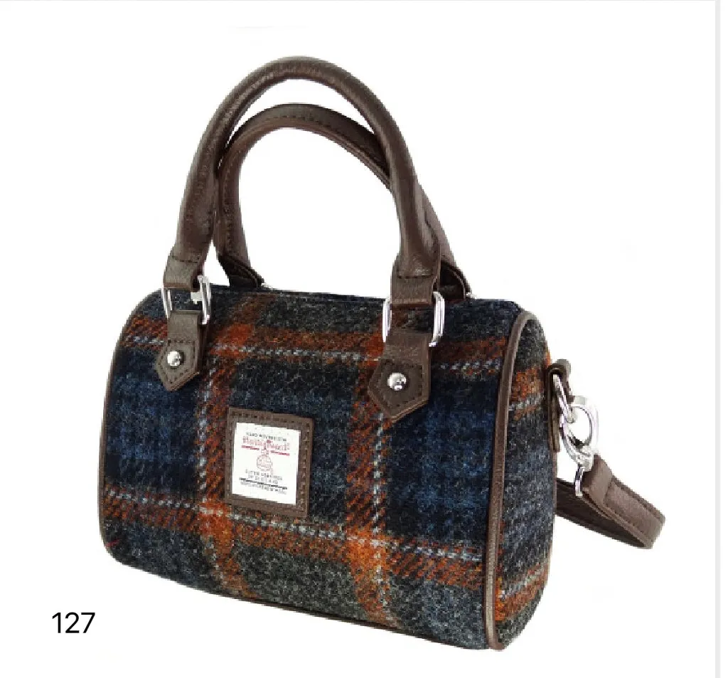 Harris Tweed Kilbride Mini Bowling Handbag with Shoulder Strap (12 Variants)