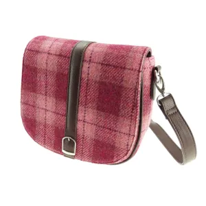 Harris Tweed Shoulder Bag Salmon Pink Check