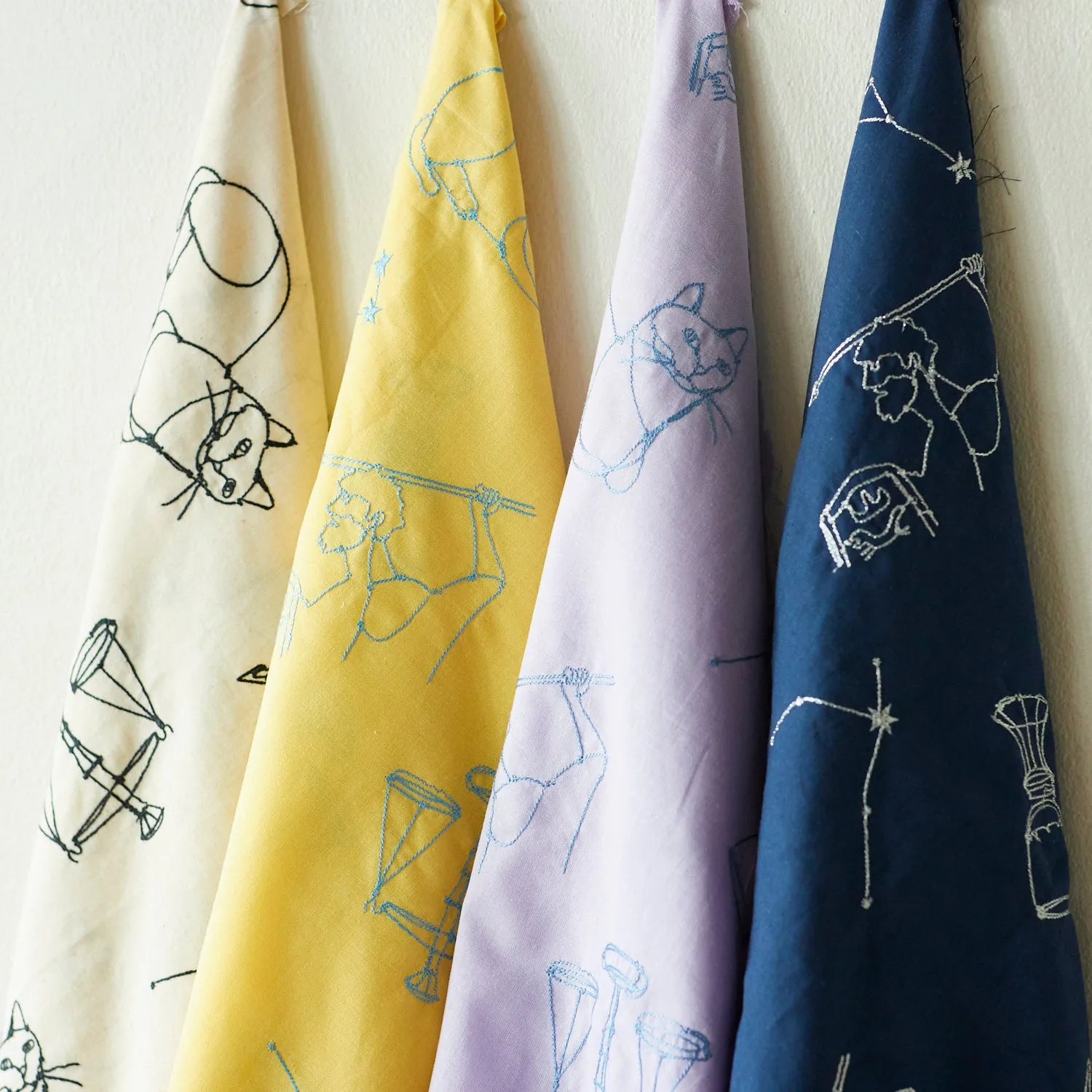  HAyU fabric Signs of the Zodiac Embroidered Cotton Linen Sheeting