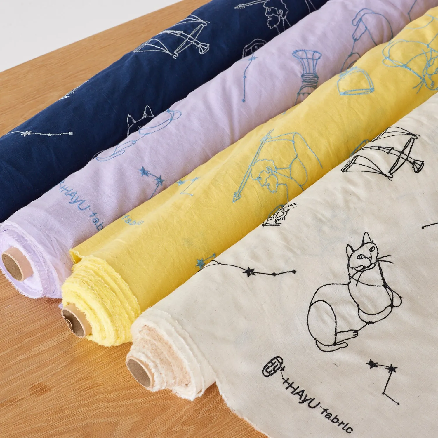  HAyU fabric Signs of the Zodiac Embroidered Cotton Linen Sheeting