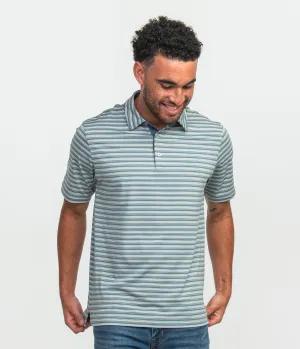 Hillsboro Stripe Polo - Foggy Bay