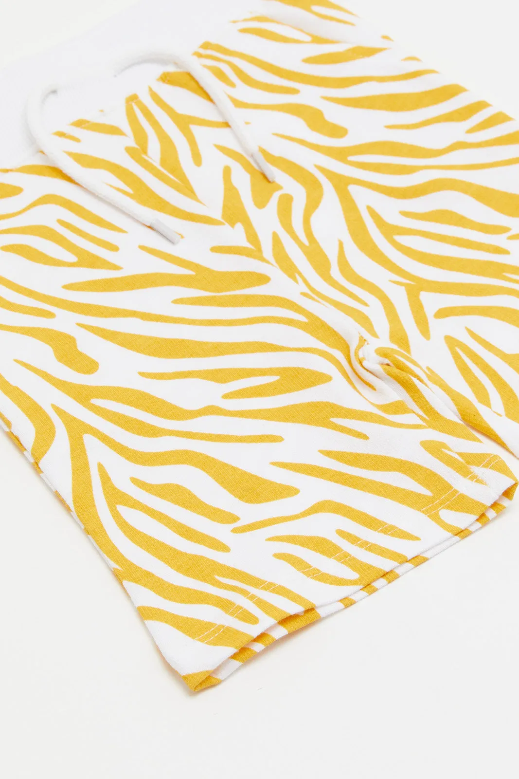 Infant Boys Yellow Printed Active Short