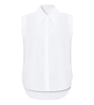 JIL SANDER Sleeveless White Shirt