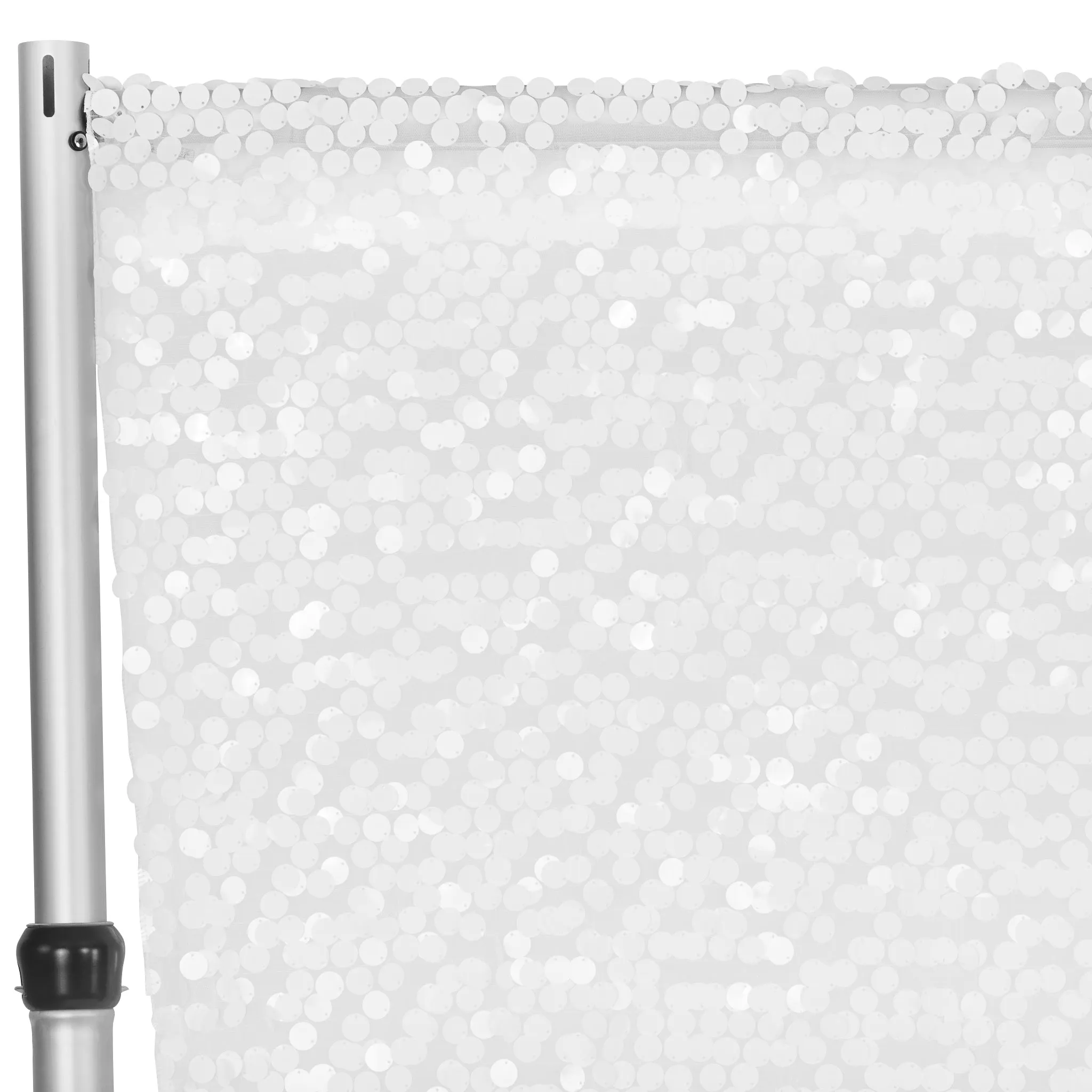 Large Payette Sequin 10ft H x 52" W Drape/Backdrop panel - White