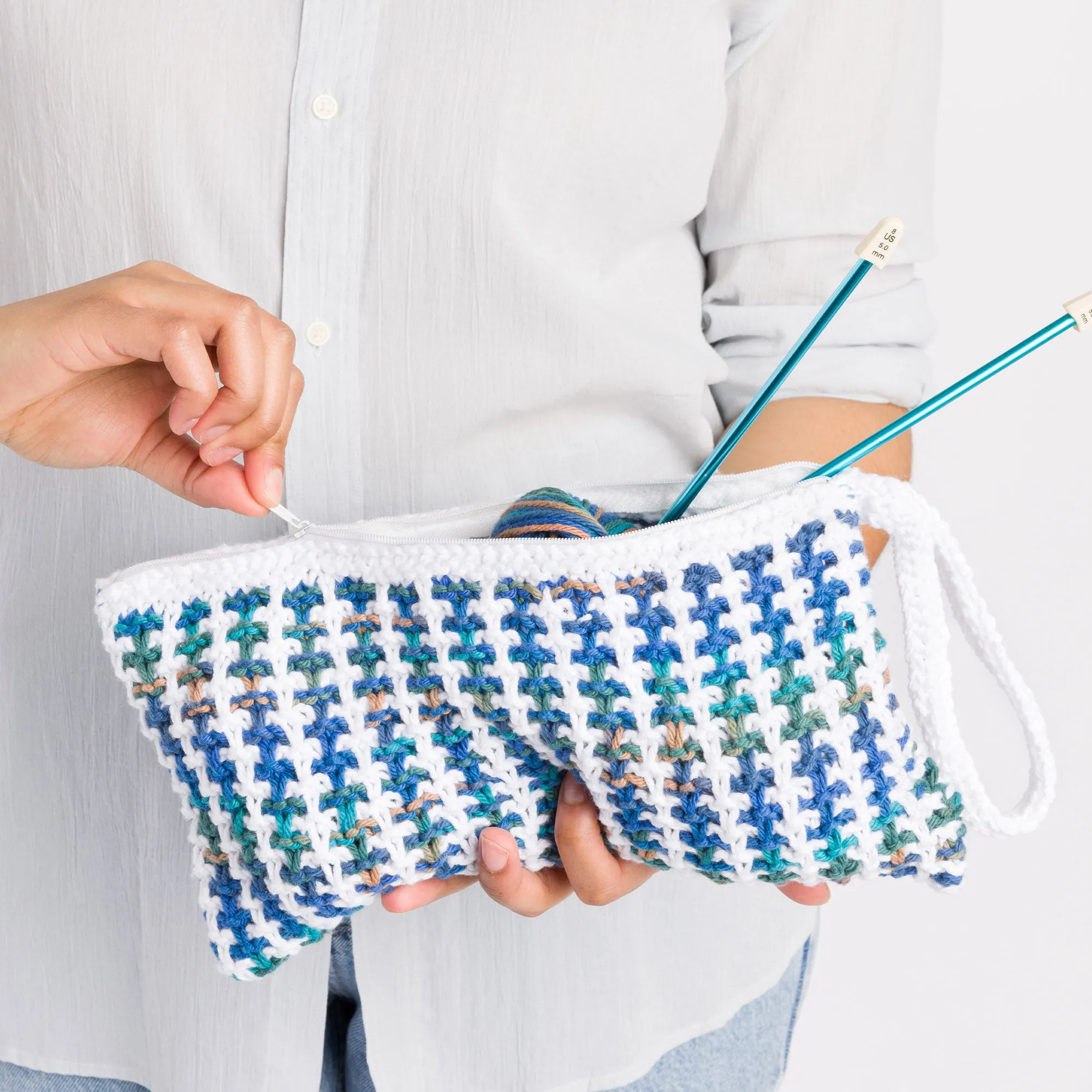 Lily Tweed Stitch Knit Project Bag