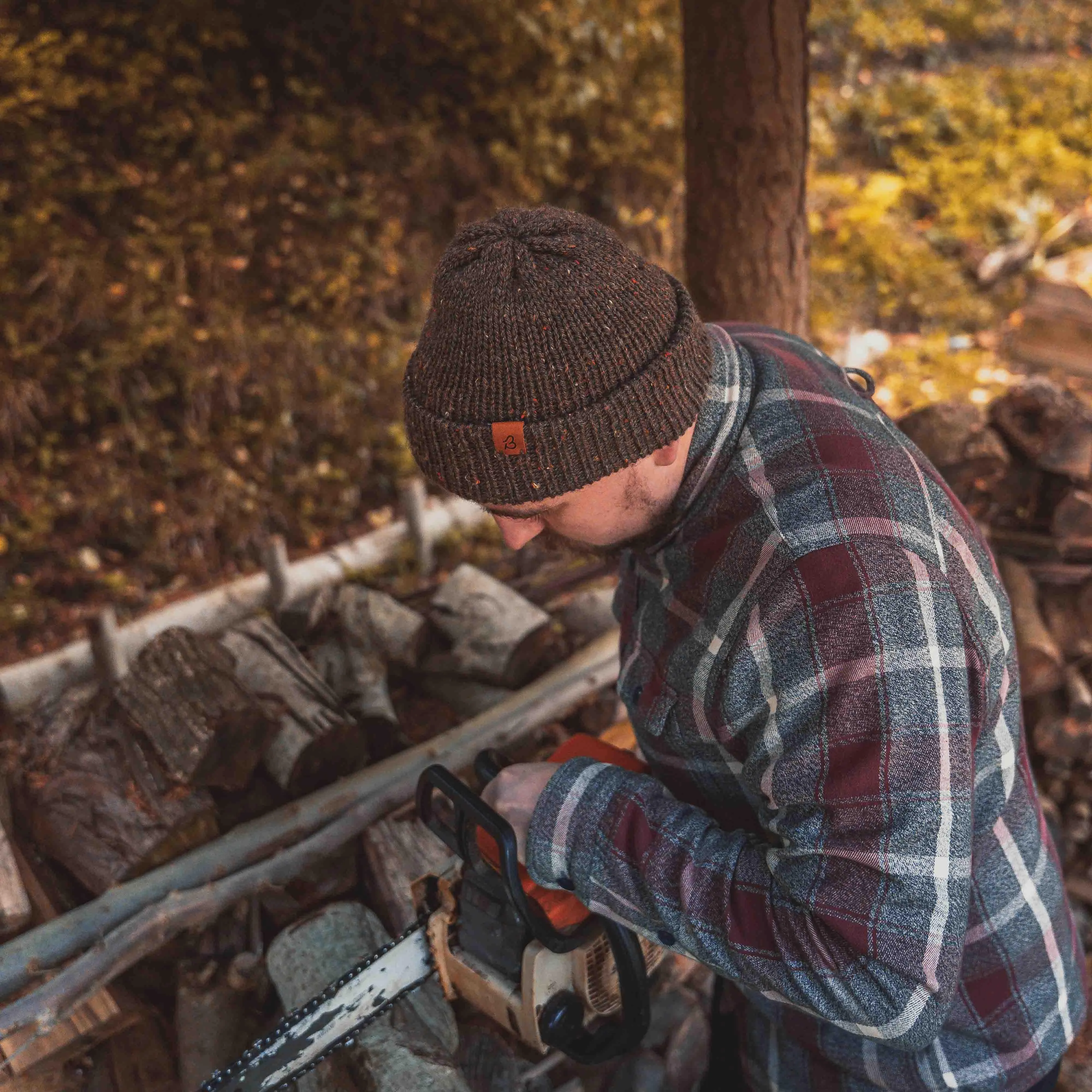 Limited Edition Chestnut Tweed Wooly Beanie Hat