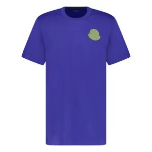 MONCLER BADGE LOGO T-SHIRT BLUE