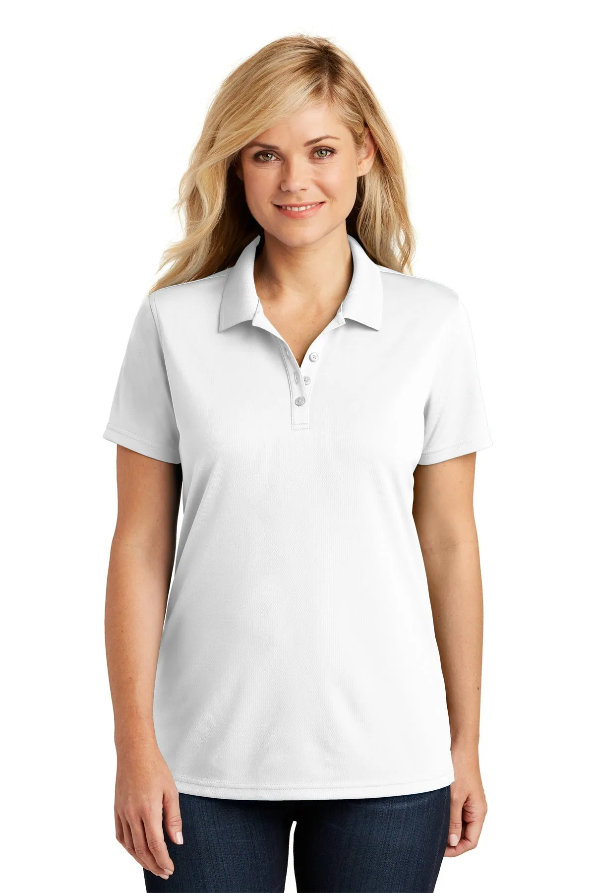 Port Authority Womens Dry Zone UV Micro-Mesh Custom Polos, White