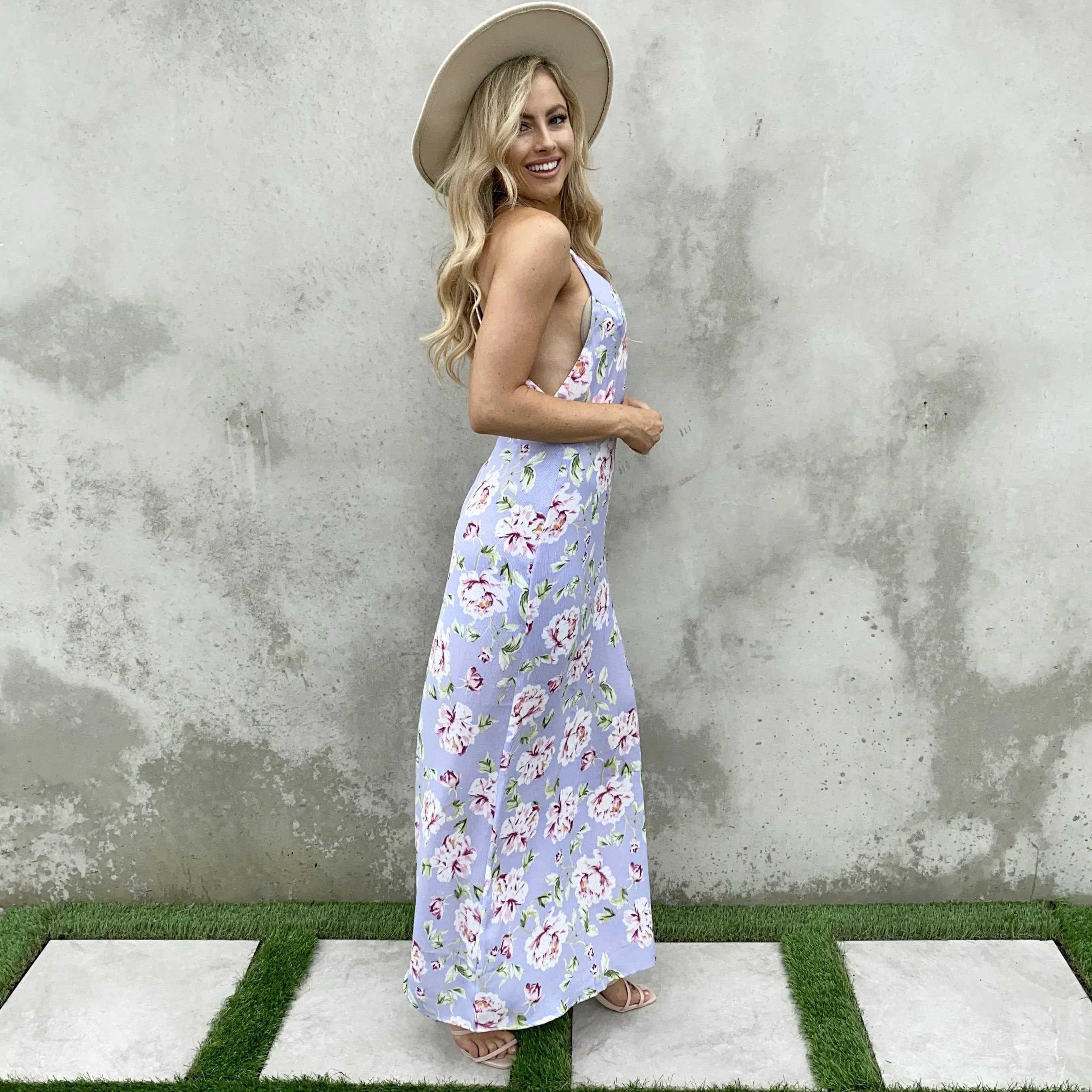 Pretty in Lilac Floral Maxi Dress